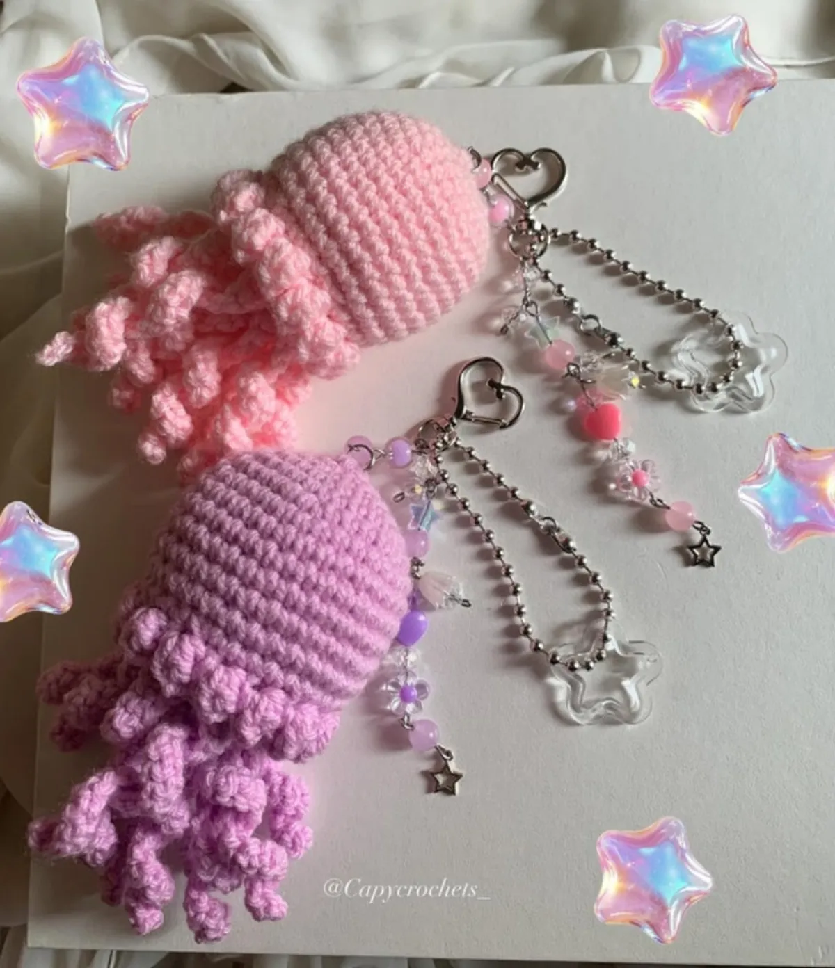 Crochet Jellyfish Keychains