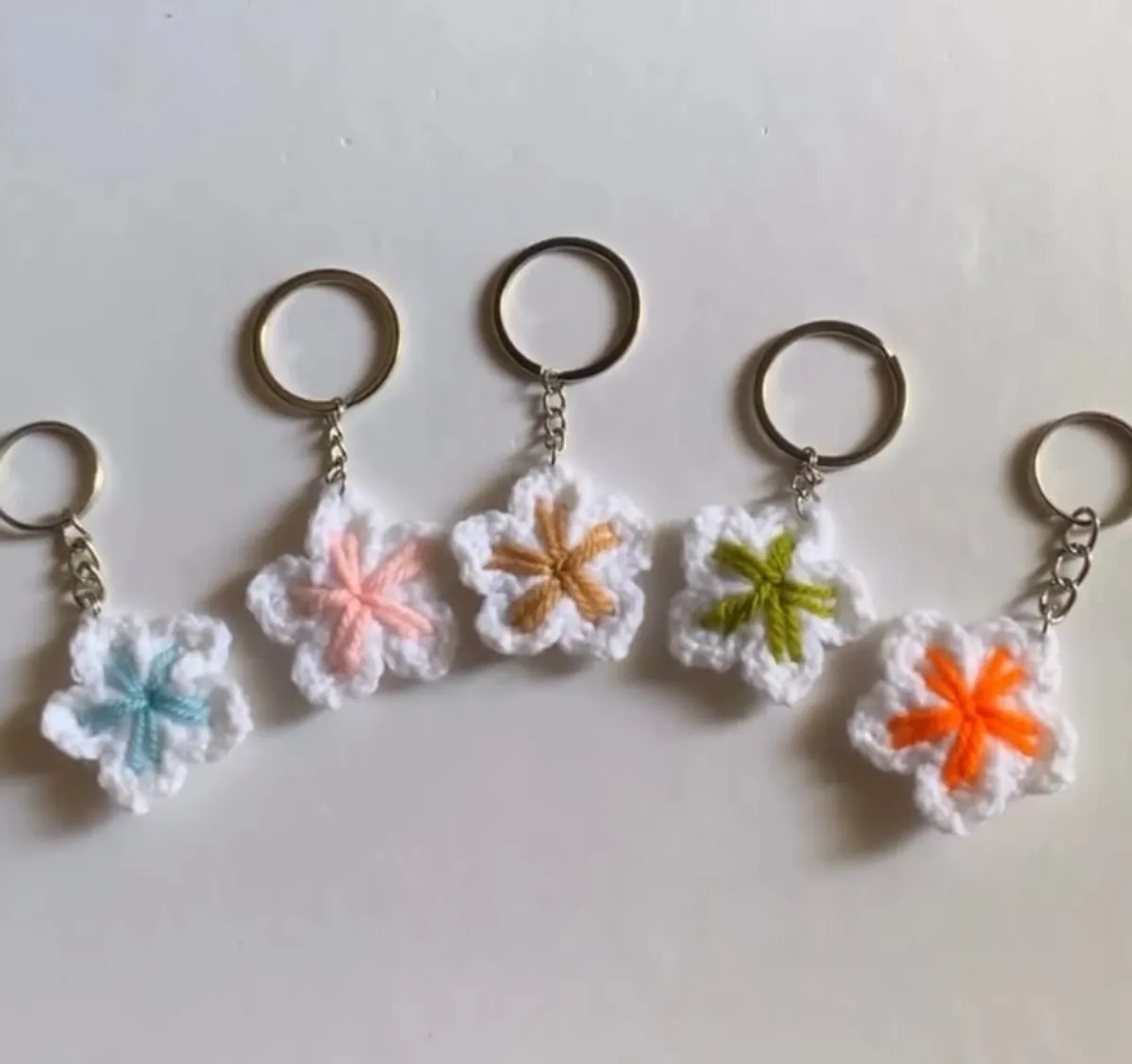 Single Cherry Blossom Flower Keychain