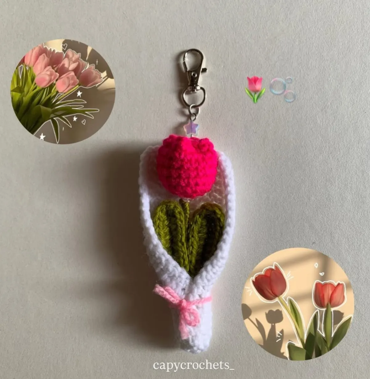 Tulip Bouquet Keychain