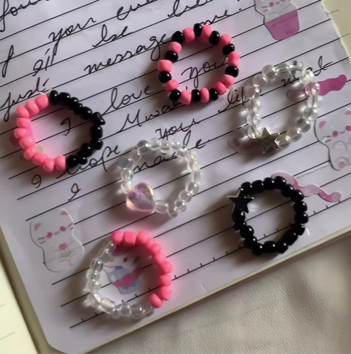 Black And Pink Rings