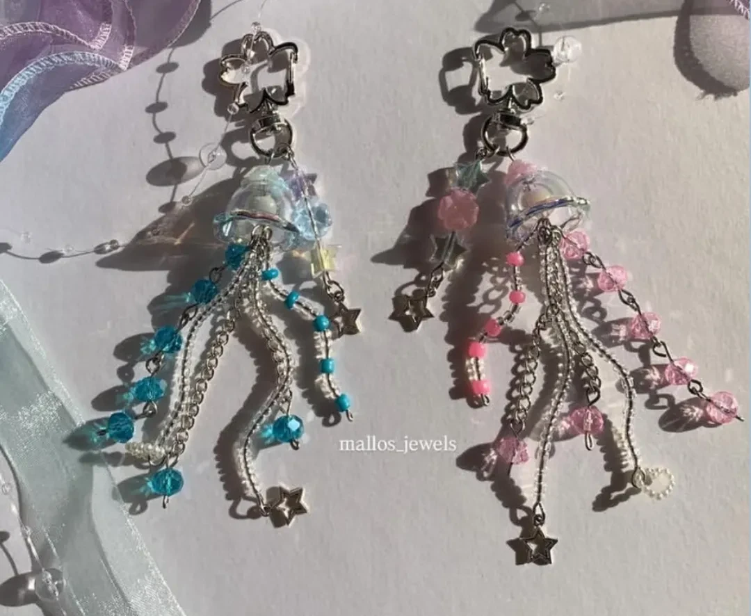 Crystal Jellyfish Keychains